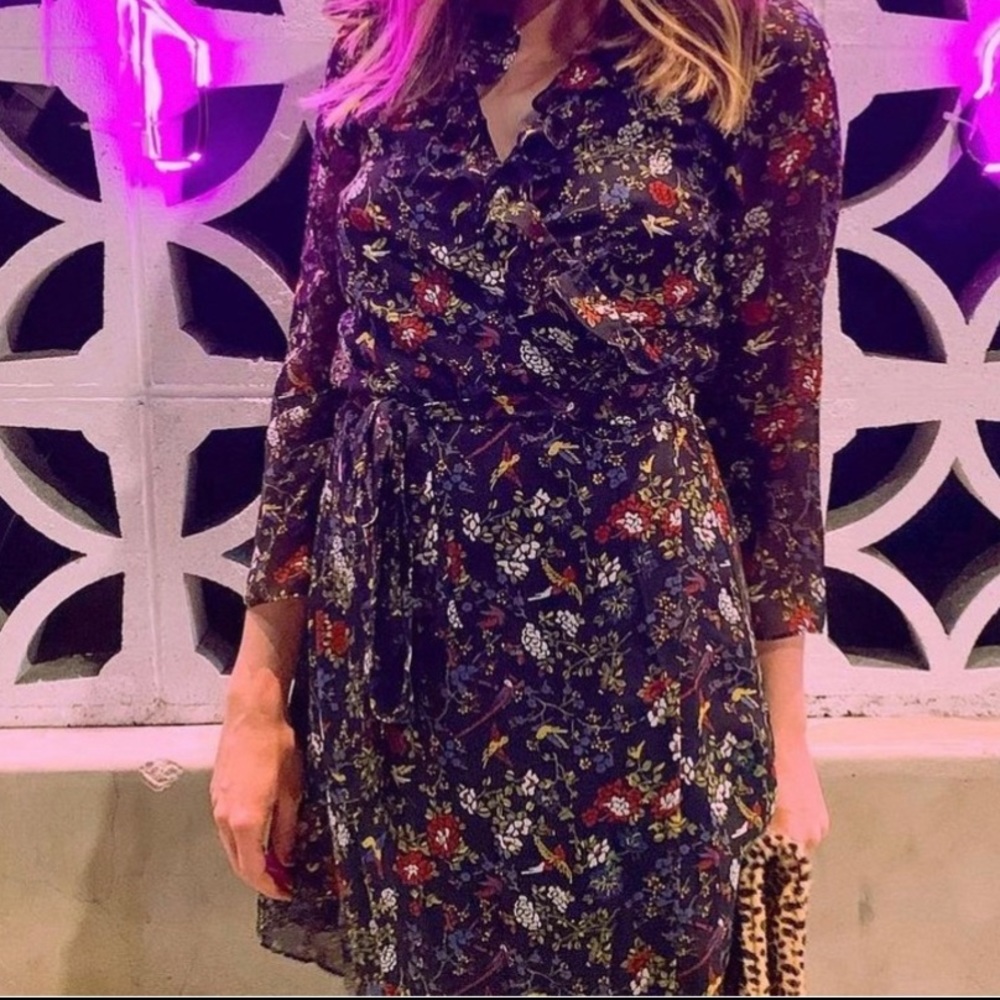 Madewell floral wrap dress